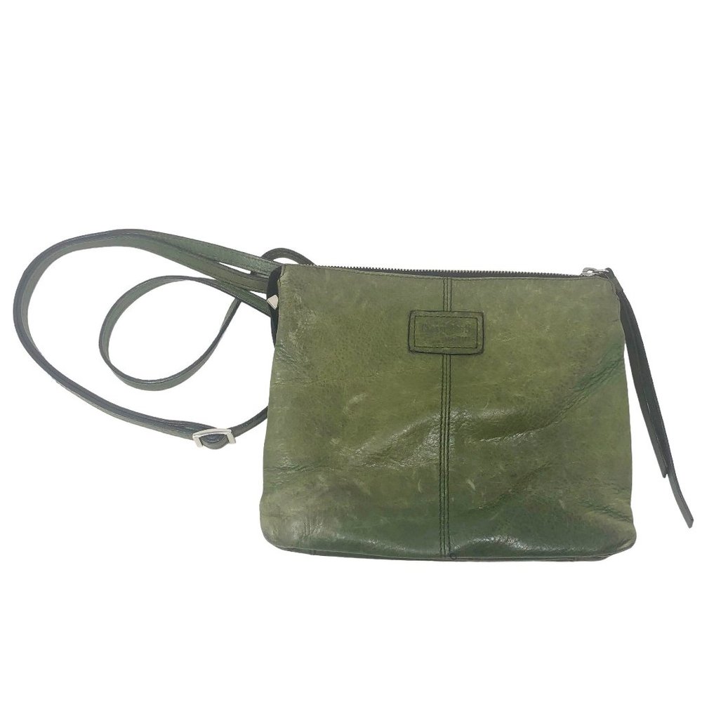 GIANNI CONTI Green Leather Crossbody Handbag